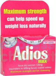 Adios Max Weight Loss Tablets